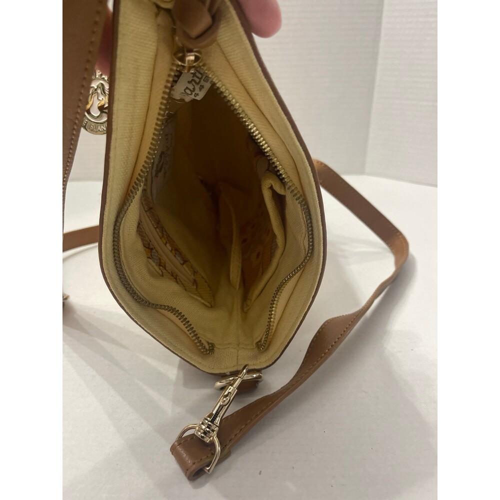 Spartina 449 Yellow Floral Linen Crossbody Bag - Picture 7 of 9